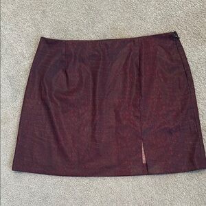 Express Maroon Mini Slit Skirt for Casual Wear